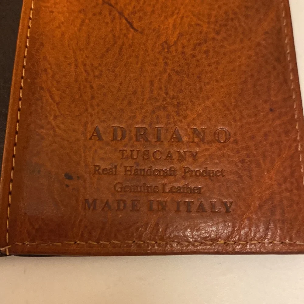 Vintage Women’s Tuscany Leather Adriano Leather Wallet Document 2 Tone Black/Tan - Picture 7 of 16